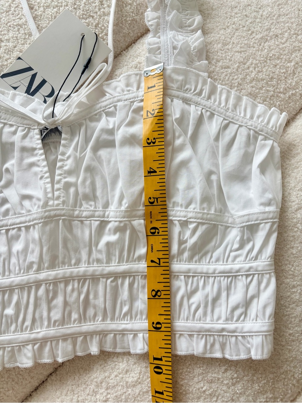 NWT Zara Poplin White Top Size Medium - Picture 4 of 5